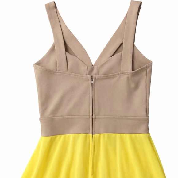 Elegant Yellow and Tan Women's Dress - Picture 6 of 6